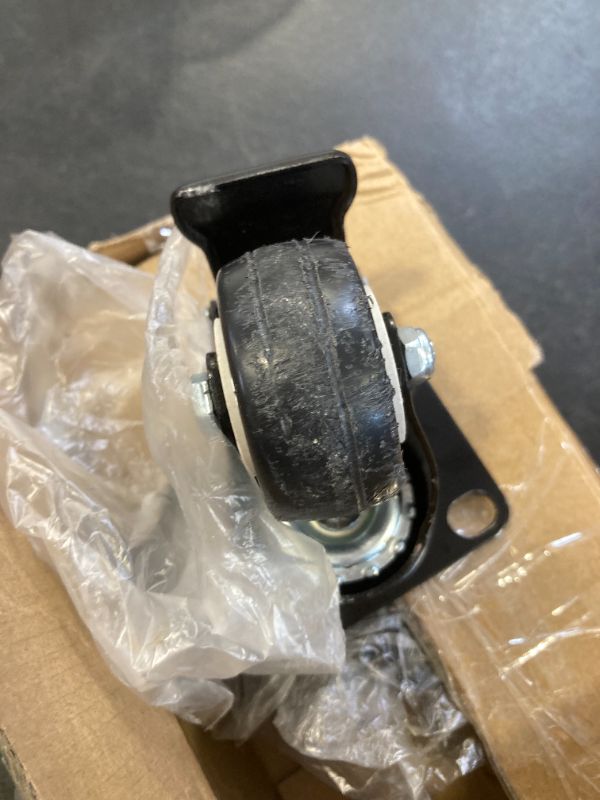 Photo 1 of 2 Inch Heavy Duty Casters 4 Sets of - Plate Casters with Brake, Bearing 600 pounds, 360 Degree Noiseless Rotating Wheels, Polyurethane (PU) Wheels for Furniture, Carts, Cabinets, Workbenches - Black