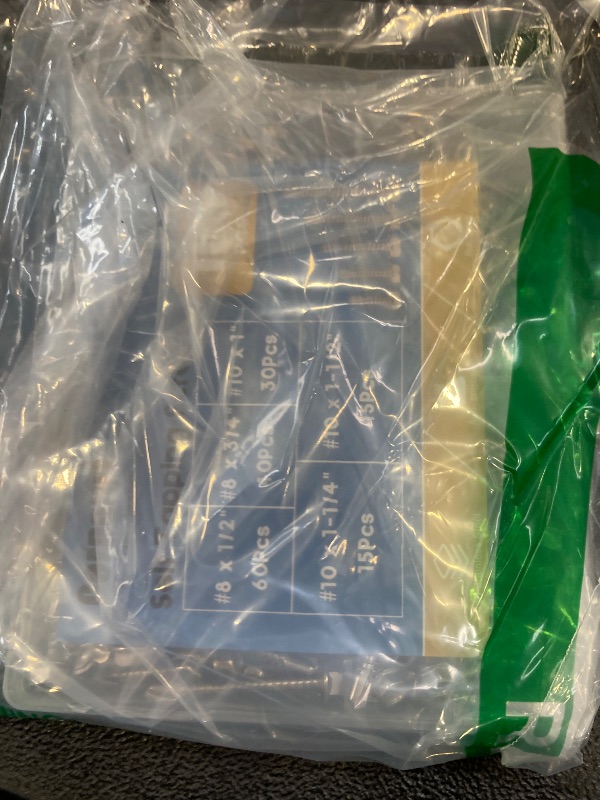 Photo 1 of 160Pcs Hex Washer Head Self Drilling Screws Assortment Kit,410 Stainless Steel Self Tapping Sheet Metal Screws,TEK Screws,#8#10 High-Strength Stainless Steel Screws Suitable for Metal Wood Plastic