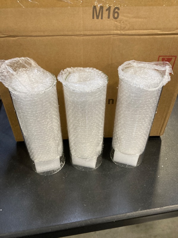 Photo 1 of 16 Pack Glass Cylinder Vases 4,6,8,10 Inch Tall Clear Flower Vase Hurricane Floating Candle Holder for Table Centerpiece Wedding Home Decor