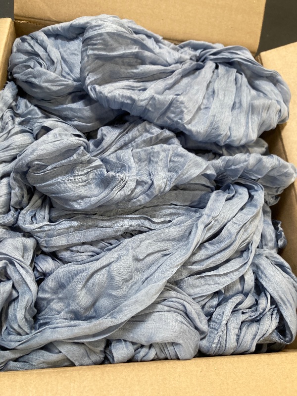 View 2 of 16 Pack Dusty Blue Cheesecloth Table Runner 20 x 120 inch Gauze Table Runners 10 FT Long,Semi Sheer Boho Cheese Cloth Fabric Table Runner Bulk for Wedding,Party,Baby Shower,Bridal Shower Decoration