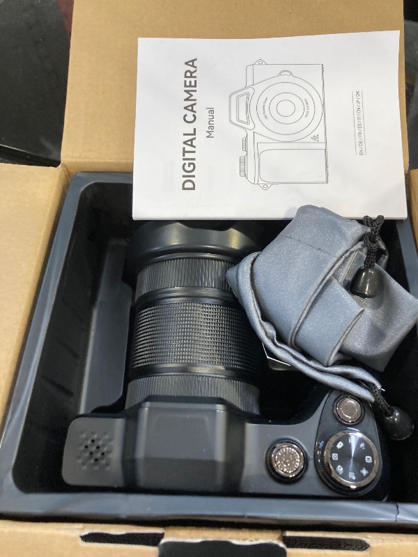 Photo 1 of 4K Digital Camera for Photography & Vlogging, 56MP Point and Shoot Digital Cameras with 180° Flip Screen, 16X Zoom Compact Travel Camera, Portable Cámara for Adults & Beginners with 32GB SD Card