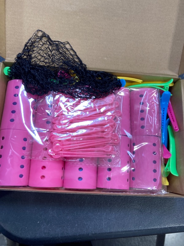 Photo 1 of 141 Pieces Hair Rollers Set Include 60 Plastic Hair Rollers (Multicolor,6 Size)