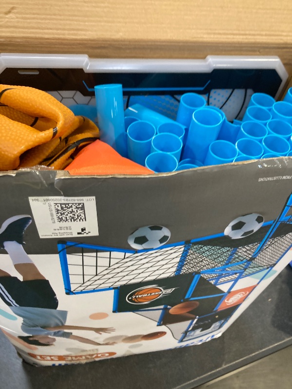 Photo 1 of 2 in 1 Basketball Arcade Game & Soccer Goal for Kids, Adjustable Kid Basketball Hoop with 6 Balls and Pump, Indoor Outdoor Games for Kid Toys for 3-12 Year Old Kids Birthday Gifts for Boys Girls