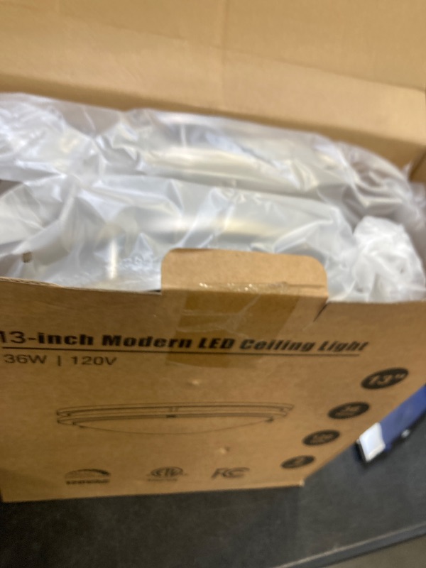 Photo 1 of 36W LED Ceiling Lights 3600lm Super Bright, Dimmable Flush Mount Light Fixtures 6500K/5000K/4000K/3000K/2700K Adjusted Modern Ceiling Lights 2PACK, 13 Inch Ceiling Lamps for Bedroom Kitchen, Nickle