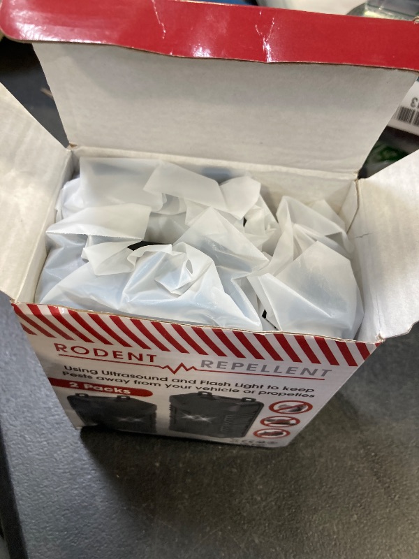 Photo 1 of 2 Pcs Under Hood Rodent Repeller with Strobe Light & 3 Power Supply Methods, Professional Ultrasonic Mouse Repellent Rat Squirrel Deterrent for 12V Cars Trucks RV Engine Bay Warehouse Attic