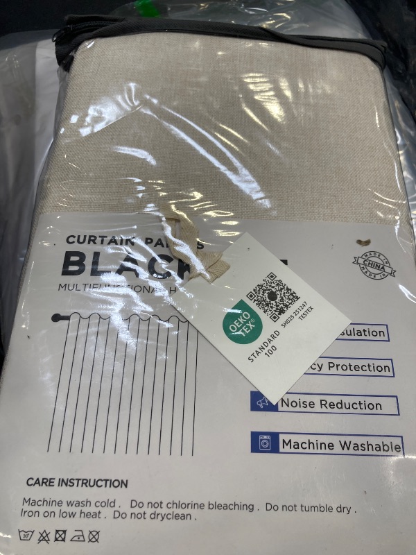 Photo 1 of INOVADAY 100% Blackout Curtains 84 Inches Long 2 Panels Set, Back Tab/Rod Pocket Linen Blackout Curtains for Bedroom, Thermal Insulated Window Drapes - Cream, W50 X L84