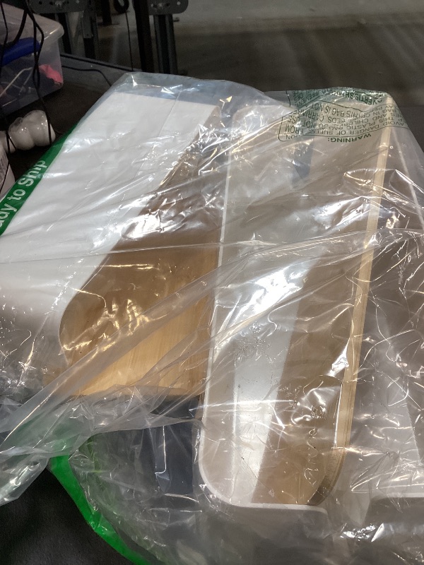 Photo 1 of 2 Pack Large Cable Management Box – Wooden Style Cord Organizer and Cover for TV Wires, Computer, Router, USB Hub and Under Desk Power Strip – Safe ABS Material and Baby-Pets Proof Lock (White)