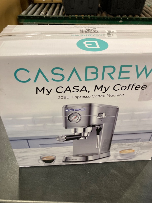Photo 1 of CASABREWS CM5418 Espresso Machine 20 Bar, Compact Espresso Maker with Steam Milk Frother, Stainless Steel Coffee Machine with 34oz Removable Water Tank for Cappuccino, Gift for Women or Men, Silver