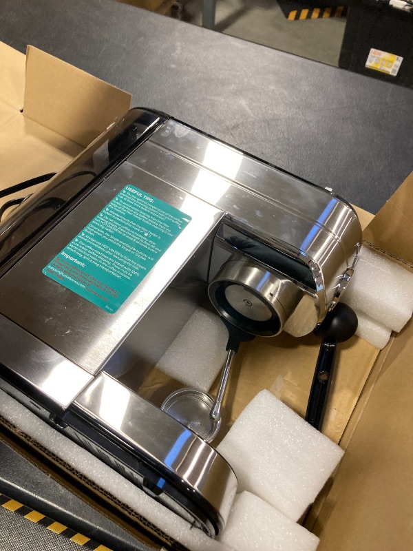 Photo 1 of CASABREWS CM5418 Espresso Machine 20 Bar, Compact Espresso Maker with Steam Milk Frother, Stainless Steel Coffee Machine with 34oz Removable Water Tank for Cappuccino, Gift for Women or Men, Silver