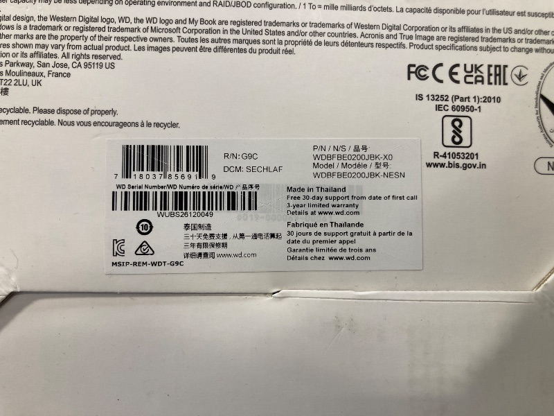 Photo 1 of Western Digital 20TB My Book Duo Desktop RAID External Hard Drive HDD, USB 3.1, With Password Protection and Auto Backup Software - WDBFBE0200JBK-NESN