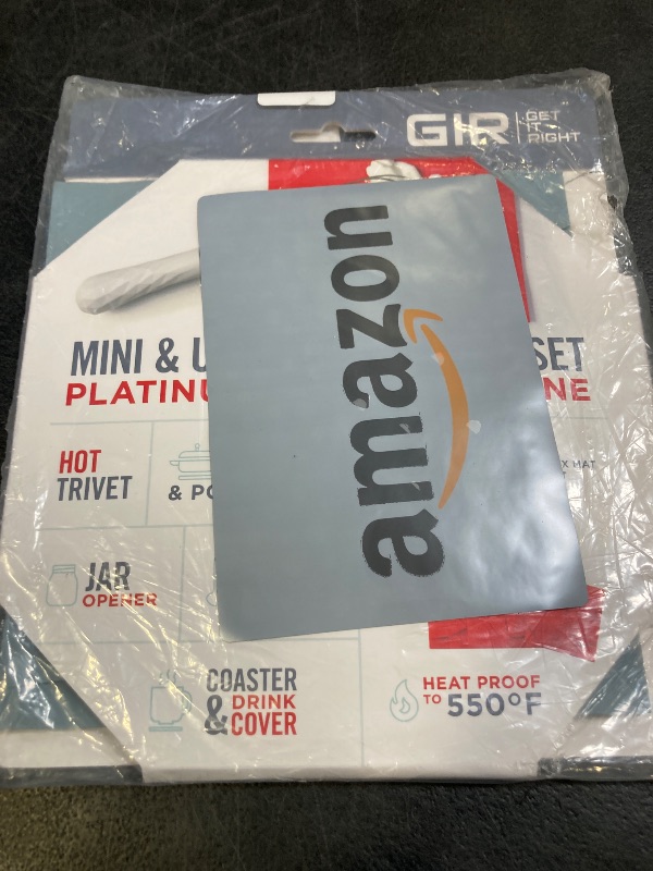 Photo 1 of GIR: Get It Right Flex Kitchen Mat Duo - 2-Pack 8" x 8" & 4" x 4" Slate - Heat-Resistant to 425°F & Non-Slip Grip for Spatulas & Spoonulas - Tilted Tile Airflow Design