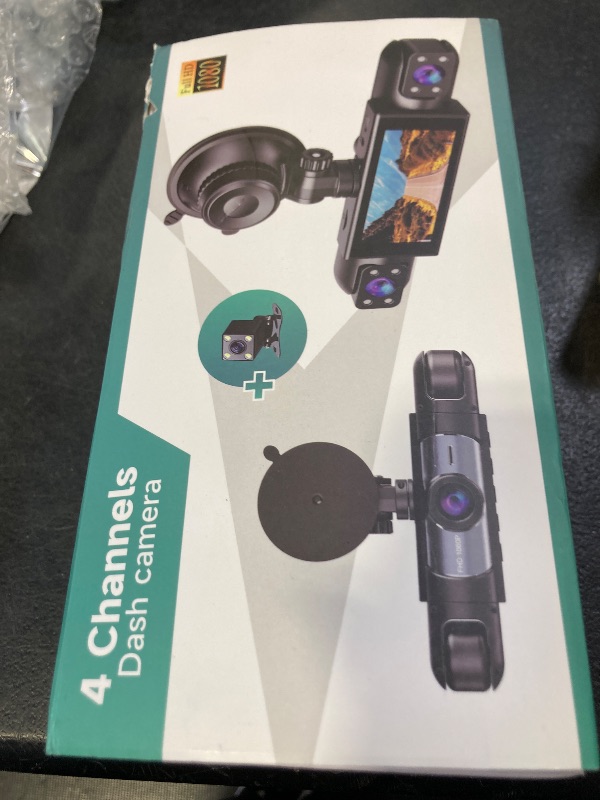 Photo 1 of 4 Channel WIFI Dash Cam with 32GB Card, 4 * 1080P Dash Camera for Cars Front and Rear Left Right,3”IPS Screen Dashcam with 360° Surveillance APP Control, 24H/7 Parking Mode, Night Vision G-Sensor
