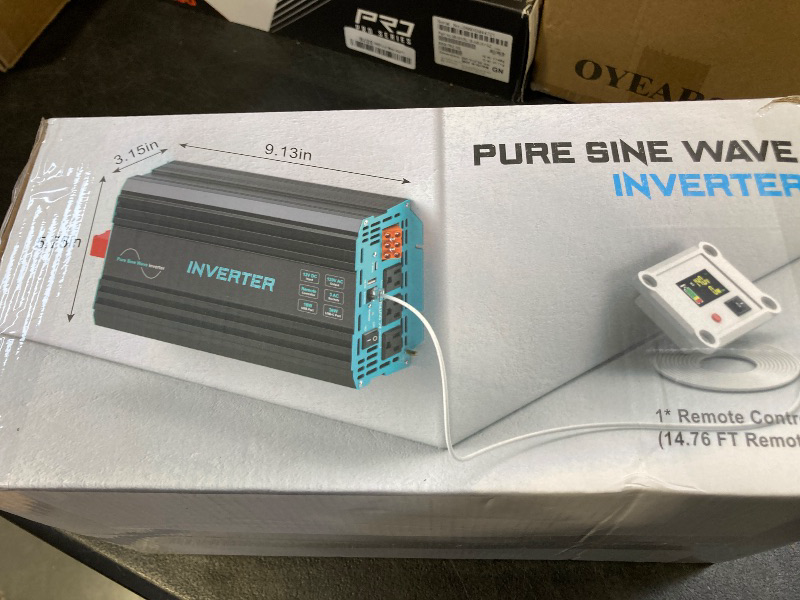 Photo 1 of ***FOR PARTS ONLY*** LANDERPOW 1000 Watt Pure Sine Wave Inverter, Power Inverter for Car, Camping, Solar, RV, Truck, Home, 12V DC to 120V AC Inverters with 3 AC Outlet, 30W USB-C, 5V 3.1A USB, Remote Control, Surge 2000W