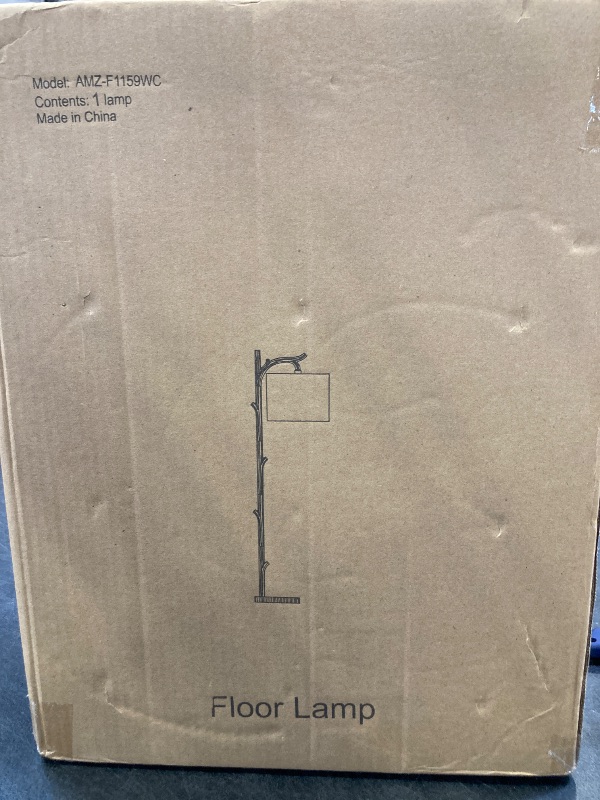 Photo 1 of OYEARS Retro Farmhouse Floor Lamp for Living Room Rustic Standing Lamps Tree Trunk Deco Modern Country Vintage Wood Floor Lamp?Brown?
