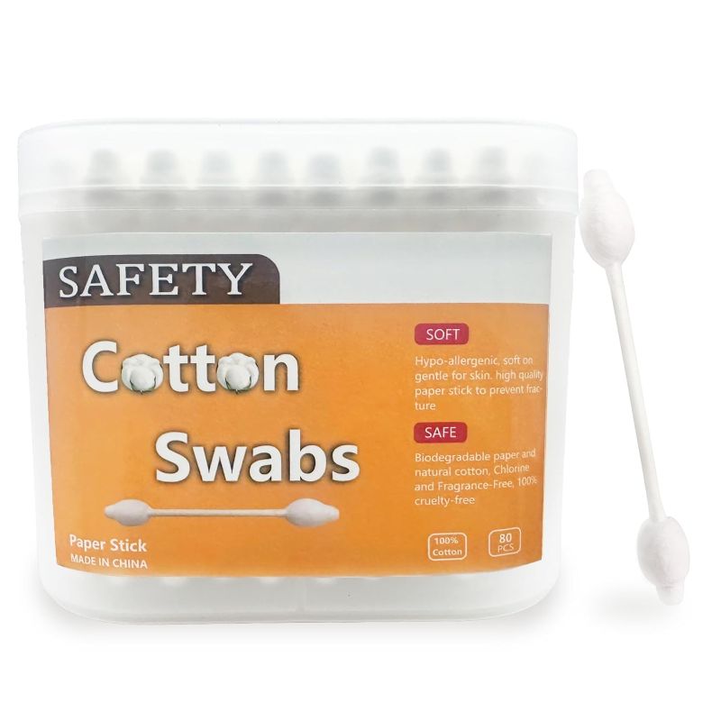Photo 1 of 3 Packs 160pcs Safety Cotton Swabs with Large Tip, Baby Cotton Buds