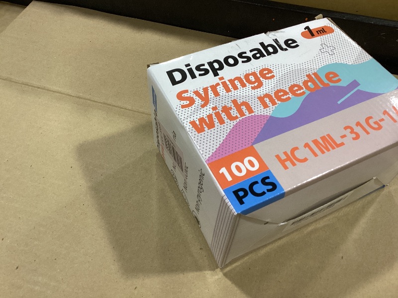 Photo 1 of 1mL Syringe 31G 1/2 Inch, Individually Wrapped, Pack of 100