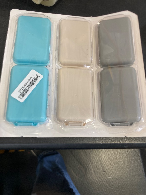 Photo 1 of 3 Pack, 14 GRIDS Travel Pill Organizer Box with Labels - Travel Medicine Case Kit - Pocket Daily Pharmacy Container - Travel Medication Holder Dispenser for Fish Oil Vitamin Supplement Storage