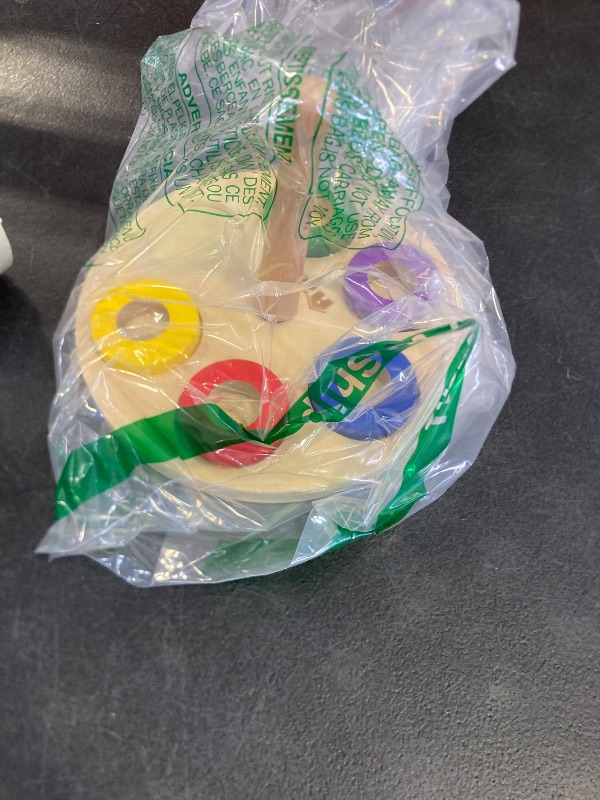 Photo 1 of Adena Montessori Wooden 6 Rings on Peg Stacking and Sorting Ring, Wooden Rainbow Stacking Rings Baby Toy, Stacker Toys for Infants and Toddlers, Wood Educational Developmental Toy Multicolor