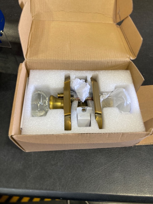 Photo 1 of Crystal Door Knobs Interior, Antique Brass Door Knob with Lock, Glass Privacy Door Knob for Bedroom Bathroom 1 Pack