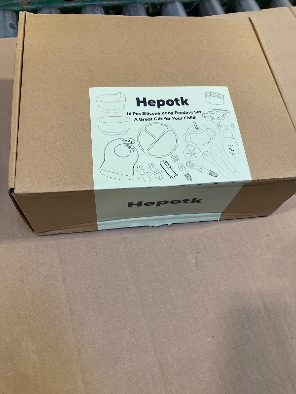 Photo 1 of 16 Pack Silicone Baby Feeding Set, BPA-Free Baby LED Weaning Supplies, Include Suction Plates, Baby Bowls, Silicone Fork & Spoon, and More, First Stage Baby Food Eating Utensils - 6+ Months(Green, 16)