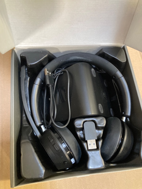 Photo 1 of (Upgraded Version) Wireless Headset, Bluetooth Headset with Noise Cancelling Microphone, Best Headphones with Mic Mute & USB Dongle for PC/Computer/Laptop/Cell Phones/Remote Work/Call Center