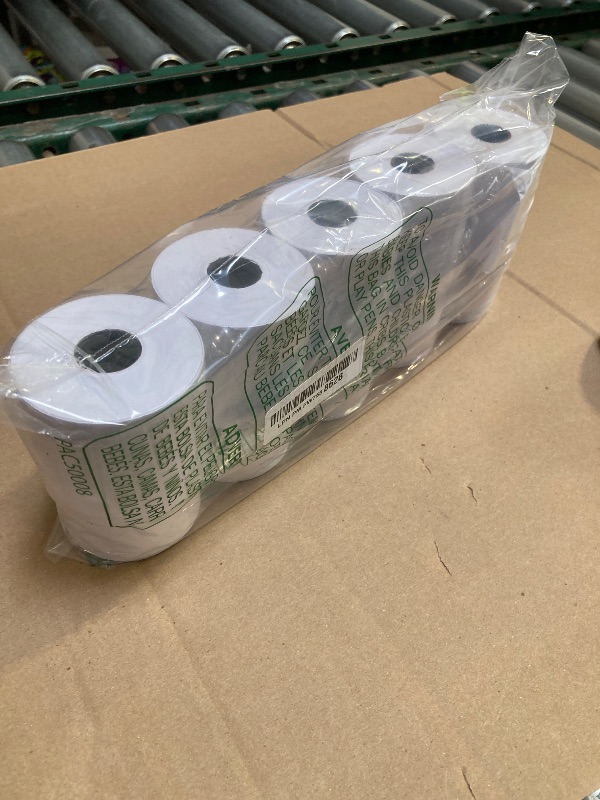 Photo 1 of 2 1/4 in x 150 ft Calculator Paper Rolls 2 1/4 Adding Machine Tape Paper Rolls, for HR-10RC, HR-170RC, HR-200RC, EL-1197PIII, EL-1801V, P23-DHV-3, CP-90A, MP11DX-2, 1280-2, 53 GSM, 10 Rolls