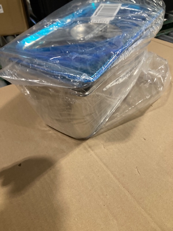 Photo 1 of 2 Pack Hotel Pan With Lids, Steam Table Pans 1/3 Size x 6 Inch Deep, Commercial Stainless Steel Pan, Restaurant Steam Table Pans