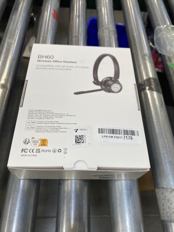 Photo 1 of Link Dream Trucker Bluetooth Headset 20H Talktime Wireless Headset with 270°Rotatable Noise Cancelling Microphone USB Dongle for Online Meeting, Office Home, Call Center, Computer, Cell Phone (BH60)