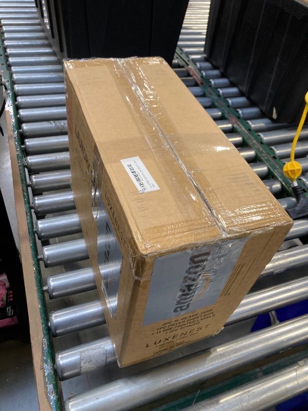 Photo 1 of Glass Laundry Room Organization and Storage Set with Containers for Laundry Pods, Dryer Balls, Fabric Softener, Scent Booster Acrylic Dryer Sheet Holder 2 Large Glass Jars Labels and Scoops (3)