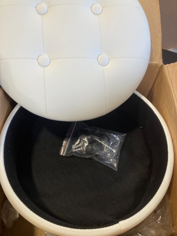 Photo 1 of **INCOMPLETE, SEE NOTES** Gitrah Vanity Chair with Wheels Adjustable Vanity Stool with Storage Swivel Vanity Stool for Vanity Rolling Makeup Chair White