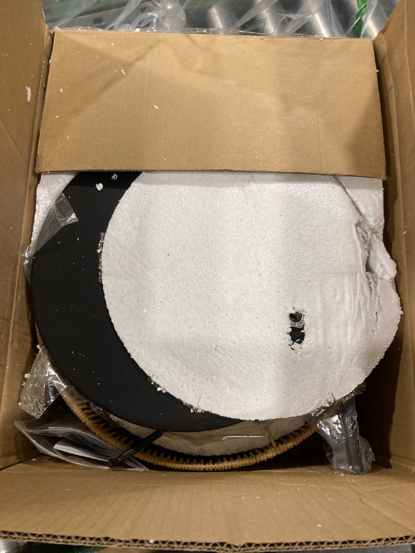 Photo 1 of ?Upgraded?Dimmable Boho Floor Lamp for Living Room, Modern Swing Arm Floor Lamp with Rattan & Fabric Shades, Black Rattan Standing Lamp with 11W Bulb, Farmhouse Adjustable Tall Lamp for Bedroom Office