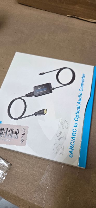 Photo 1 of eSynic Professional eARC Audio Extractor-Only Work for HDTV ARC/eARC Ports-192KHZ ARC to Optical Audio Adapter-Easy to Setup-7ft Long-Dolby5.1 & DTS 5.1 Formats-from HDTV to Optical Soundbar-No CEC