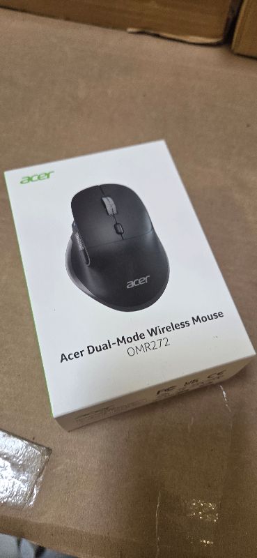 Photo 1 of acer Ergonomic Mouse Wireless Rechargeable with Side Scroll (BT5.2+2.4GHz), Bluetooth Computer Mouse for Laptop, Medium to Large Sized Hands, Office USB Mice, 8 Buttons, 4800 DPI for PC, Desktop