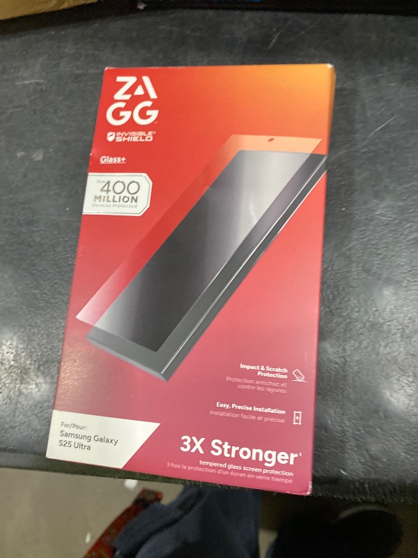 Photo 1 of ZAGG Glass+ Samsung Galaxy S25 Ultra Screen Protector – Extreme Impact & Shatter Protection, Scratch-Resistant, Smudge-Resistant, Fingerprint Scanner Compatible, InvisibleShield, Easy Installation