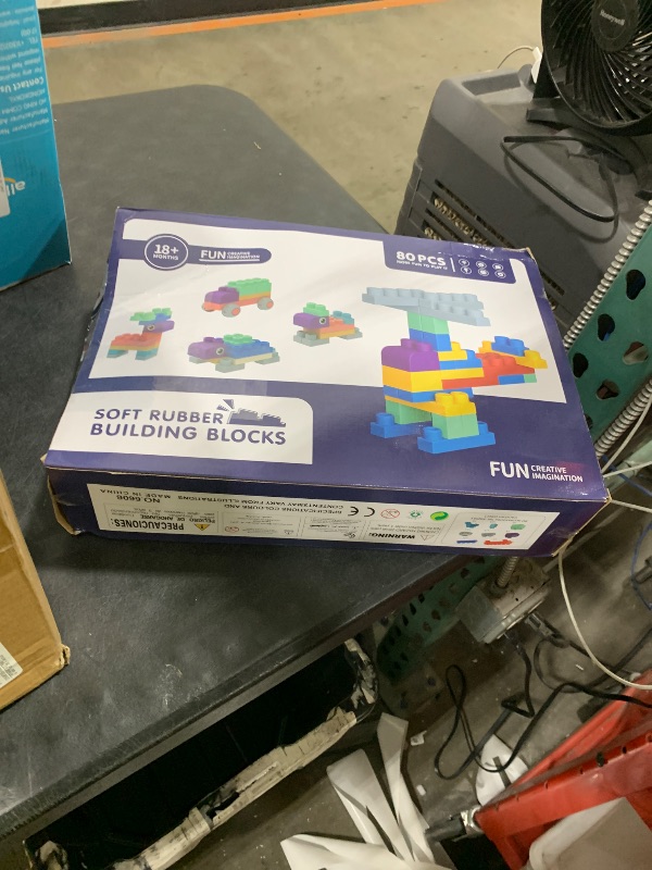 Photo 1 of ROHSCE Baby Soft Blocks Set, Big Building Block Toys, Soft Rubber Blocks for Babies 6 Months and Up STEM Educational Toddler Gifts, Baby Soft Blocks Sensory Stacking Toys, 80PCS