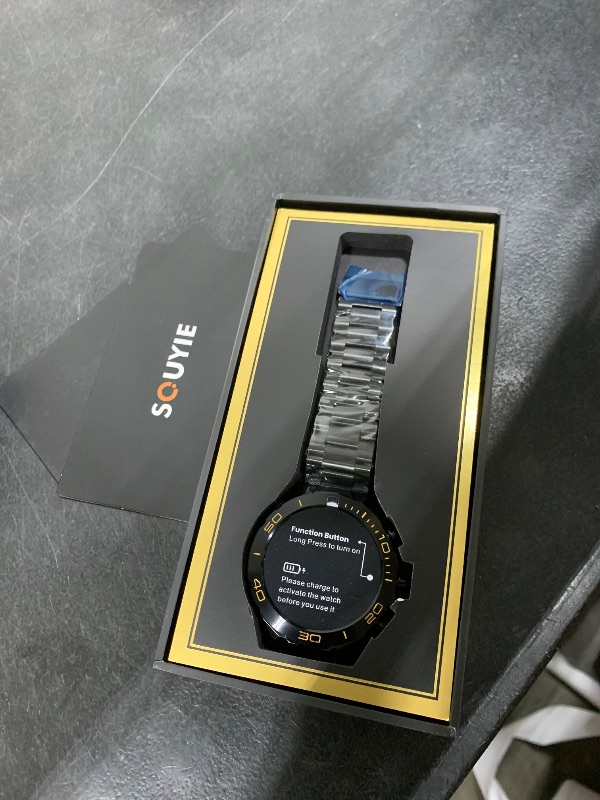 Photo 1 of Smart Watch for Men Answer/Make Call for Android iPhone, 1.43" AMOLED HD Screen Mens Luxury Watch, 400mAh Heavy Duty Smartwatch Heart Rate Blood Oxygen Blood Pressure Sleep Monitor Pedometer, 2 Straps