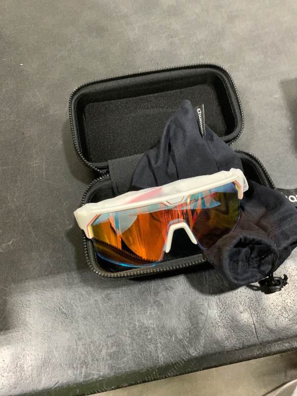 Photo 1 of Chamelo Music Shield Smart Audio Sunglasses – Matte White Frame, Smoke Lenses | Open-Ear Bluetooth Glasses for Men & Women with Electronic Tint Control, Sweat Proof, Sports Eyewear, 100% UV Protection