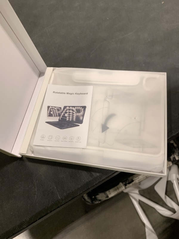 Photo 1 of SIBEITU Keyboard Case for iPad Pro 11 Inch (M5 2025 / M4 2024), 360 Rotatable iPad Pro 11 Clear Cover with Multi-Touch Trackpad, 7-Color Backlight & 3 Brightness, High-Tech Visible PCB Design, White