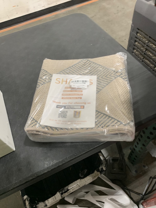 Photo 1 of SHACOS Easy Jute 2x6 ft Washable Runner Rug Non Slip Low Pile Woven Texture Geometric Diamond Farmhouse Rug for Entryway Hallway Patio Kitchen Porch Indoor Outdoor, Black Checkered