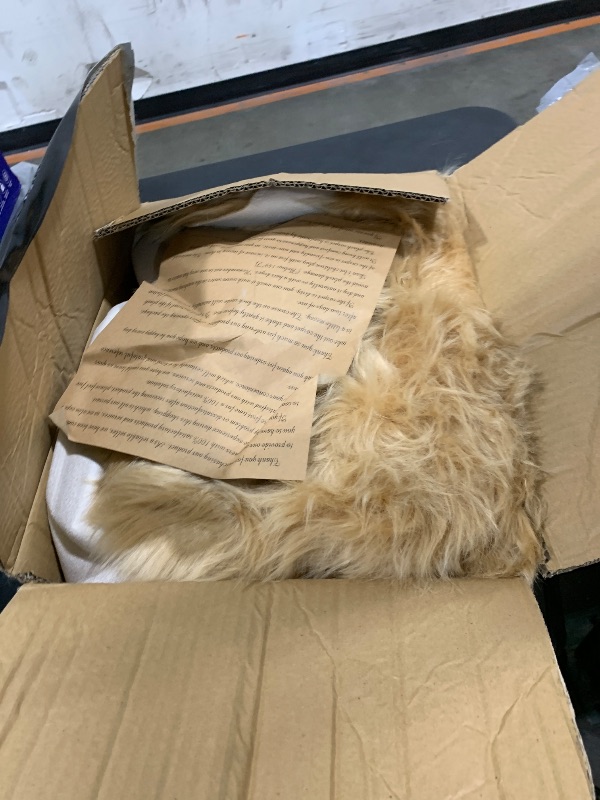 Photo 1 of CKLZSAY Fluffy Faux Fur Rug Brown Sheepskin Area Rug,4x6 Ft Ultra Soft Shaggy Plush Rug for Bedroom Bedside Living Room Nursery Kids Room