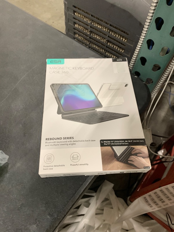 Photo 1 of ESR iPad Air 11 Inch Case with Keyboard (M3/M2, 2025/2024) & iPad Pro 11/Air 5th/4th Gen Keyboard, Easy-Set Magnetic Stand, Portrait/Raised Modes, with Removable Protective Case, White