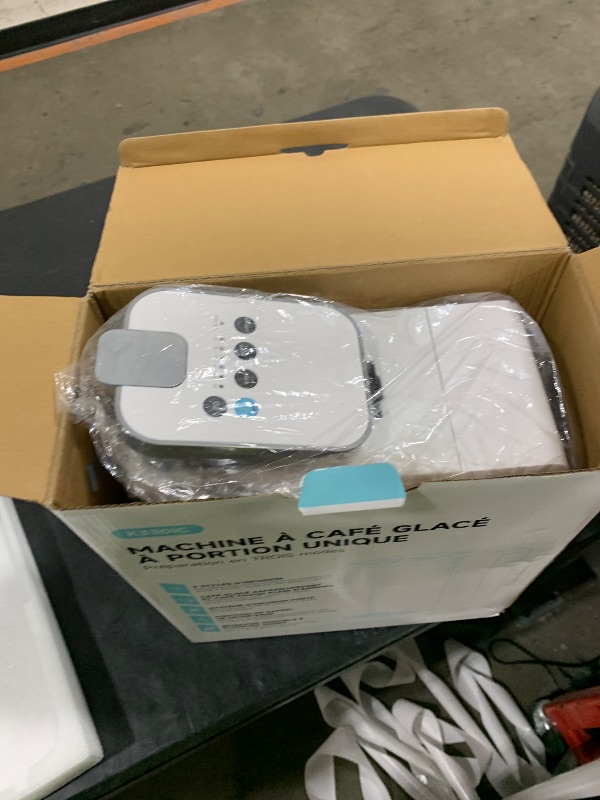 Photo 1 of Tastyle Single Serve Coffee Maker, Iced and Hot Coffee Machine for K Cup & Grounds, Compact Design, 40oz Removable Water Reservoir, 6 to 24 Oz Brew Sizes, Fits 7.3" Travel Mug, White