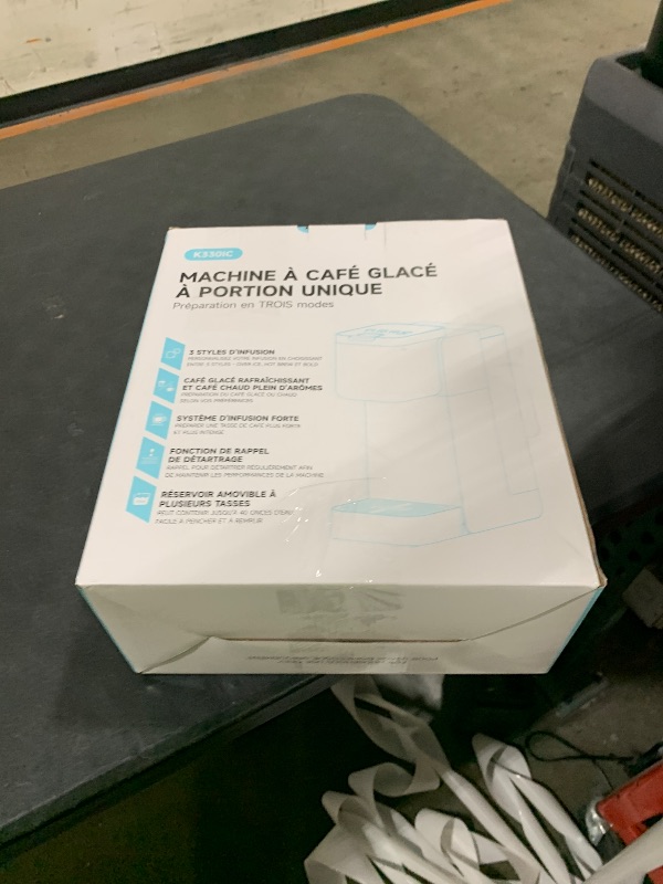 Photo 1 of Tastyle Single Serve Coffee Maker, Iced and Hot Coffee Machine for K Cup & Grounds, Compact Design, 40oz Removable Water Reservoir, 6 to 24 Oz Brew Sizes, Fits 7.3" Travel Mug, White