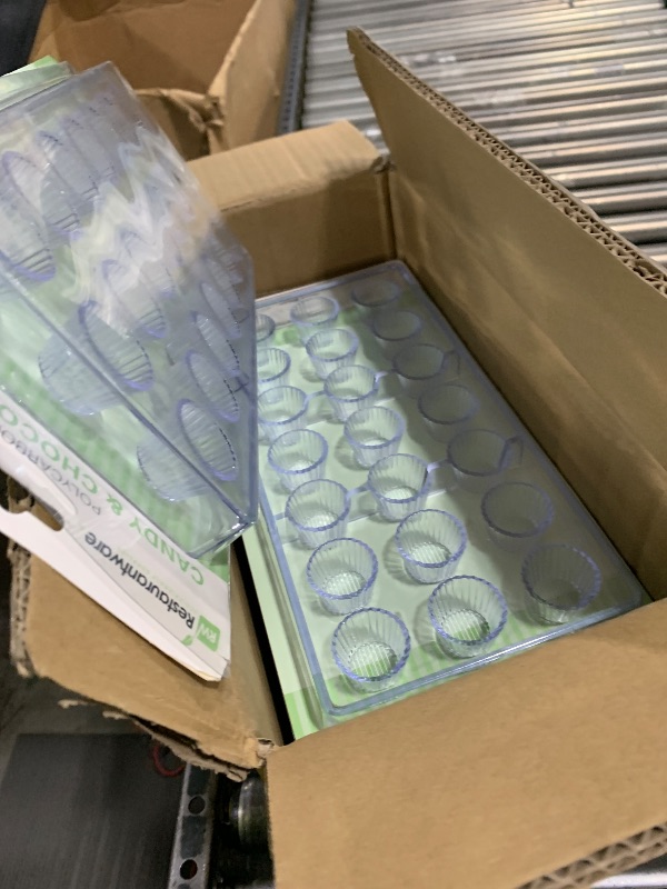 Photo 1 of Restaurantware Pastry Tek 10.8 x 5.3 Inch Peanut Butter Cup Molds 10 Freezer-Safe Candy Pans - 21 Cavities Dishwasher-Safe Clear Polycarbonate Candy Molding Trays Easy To Release Durable