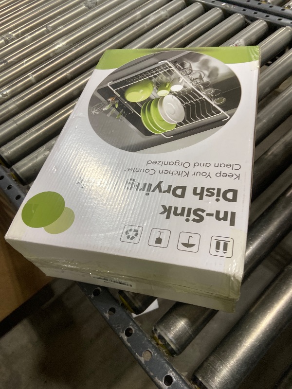 Photo 1 of Over the Sink Expandable Dish Drainer Drying Rack In Stainless Steel for Small Kitchen, Counter Space Saving Modern Compact Metal Above Plate Dryer Strainer, Adjustable Hanging Inside Drain Holder