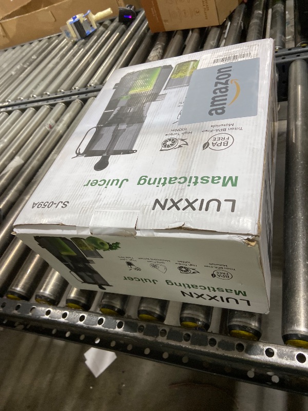 Photo 1 of EanOruus Cold Press Juicer, 5.8" Wide Feed Chute Juice Extractor Machine with 400W, High Juice Yield, Slow Masticating Juicer for Whole Vegetables & Fruits, Dark Grey