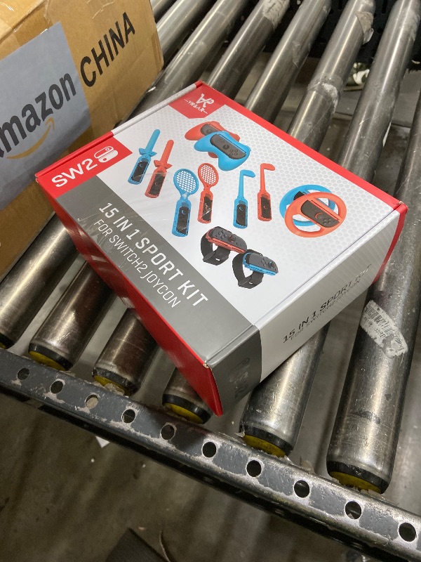 Photo 1 of 15-in-1 Accessories Kit Compatible with Nintendo Switch 2 Joy-Con, for Switch Sports, Mario Kart, Co-op Games, Includes Rackets, Golf Clubs, Swords, Steering Wheels, Controller Grips, Wristbands