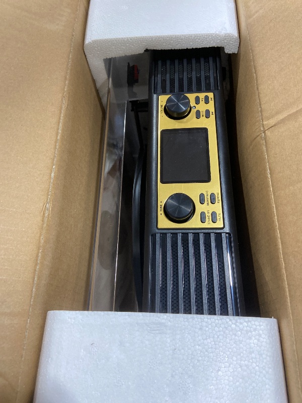 Photo 1 of Bluetooth Record Player with Built-in Speakers, USB to PC Recording, 3-Speed Belt-Drive Vintage Turntable with AUX/RCA Output, Brown Wood Grain Retro Vinyl Player for Home Entertainment Gift