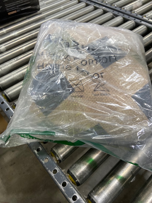 Photo 1 of Collive Checkered Easy Jute Indoor Outdoor Rugs, 5X7 Washable Patio Rug Modern Geometric Living Room Carpet, Non Slip Black and Green Farmhouse Dining Room Carpets for Outside Backyard Office Foyer