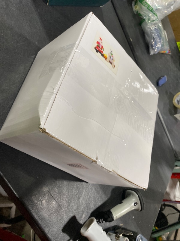 Photo 1 of 10FT Long Christmas Inflatables Decorations, Outdoor Santa & Polar Bear Campfire Giant Blow Up with Built-in LED Lights for Yard Garden Lawn Holiday Decor